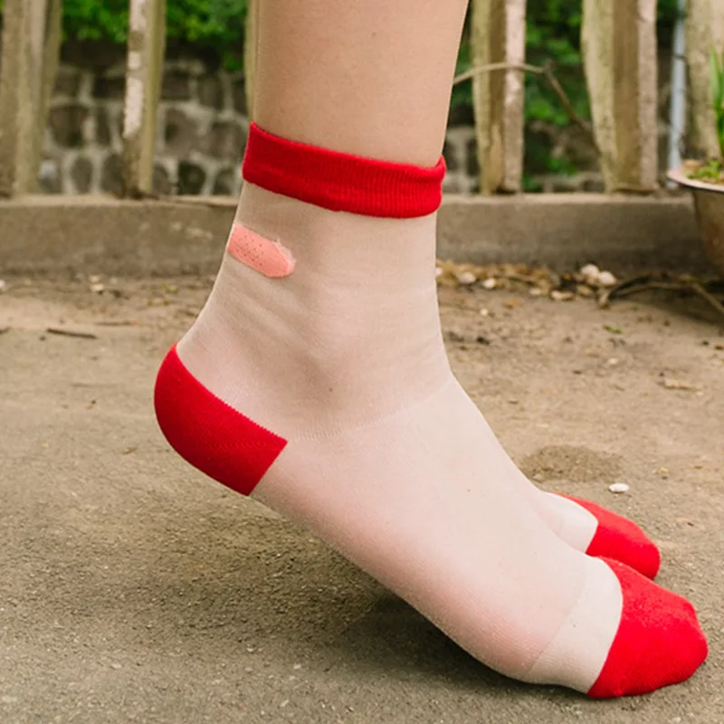 1 пара, модные женские летние кружевные носки, прозрачные шелковые короткие тонкие милые бандажные носки для девочек и девушек, Calcetines