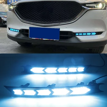

CSCSNL 1 Pair For Mazda CX-5 CX5 2017 2018 2019 Car DRL 12V LED Daytime Running Light With Yellow Turning Signal Function