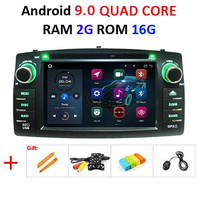 2G 16G Для TOYOTA Corolla E120 e 120 BYD F3 Android 9,0 2 Din 8 CORE 4G 64G Автомобильный радио мультимедиа dvd-плеер gps аудио wifi DVR obd2 DAB - Цвет: 2G 16G