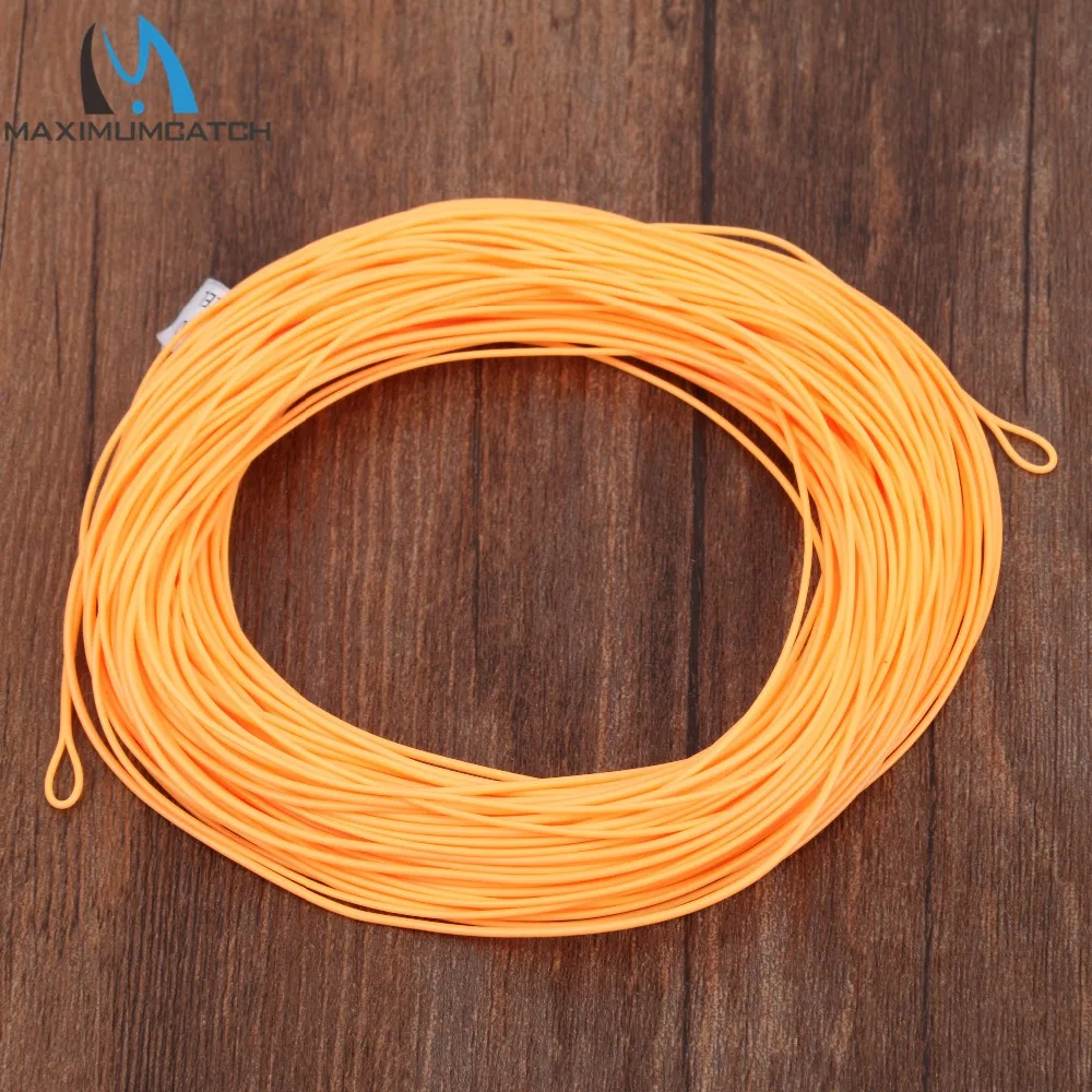 Orange Maximumcatch 100FT 1/2/3/4/5/6/7/8WT Вес вперед плавающая нахлыстовая леска со сварными петлями - Цвет: Orange