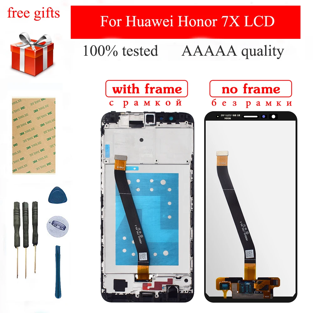 

For Huawei Honor 7X LCD Touch Screen Digitizer For Honor 7X LCD Display Assembly Frame BND-TL10 BND-AL10 BND-L21 BND-L22 BND-L24
