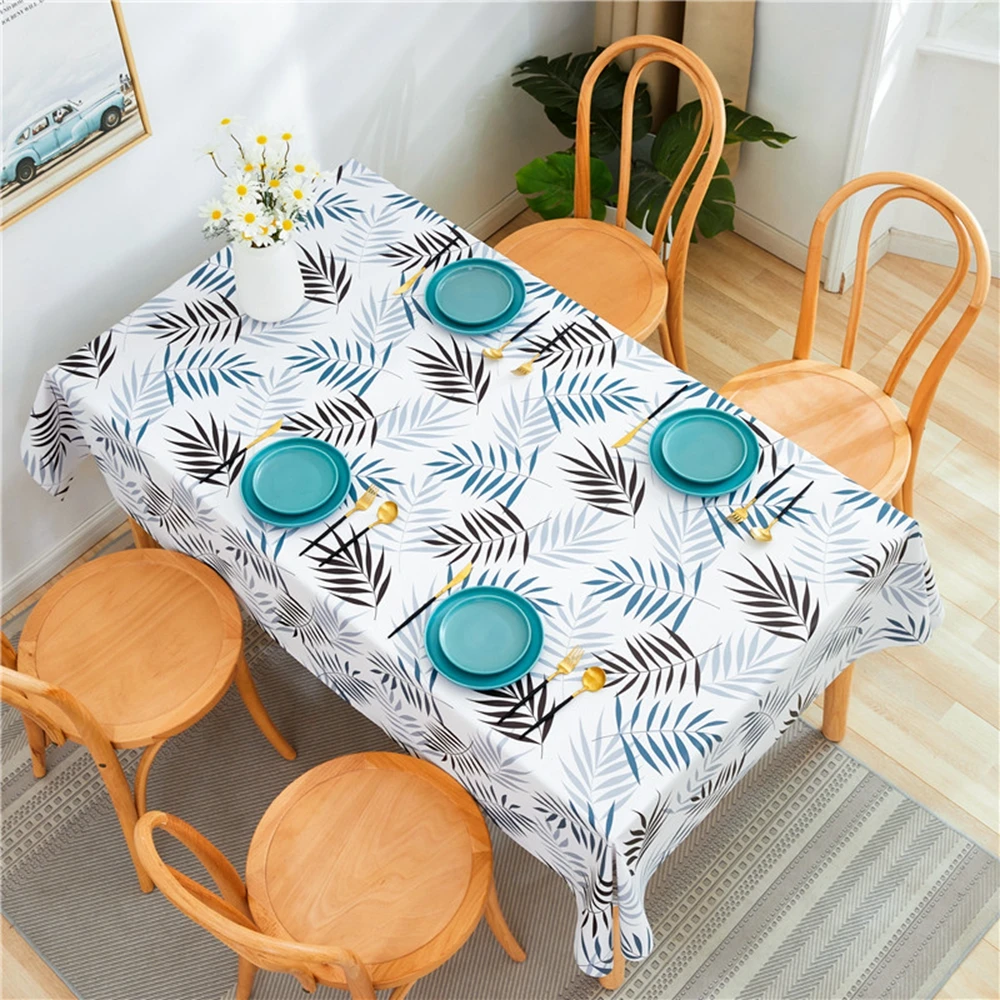 

Silicone Rectangular Tablecloths for Table Cloth Nordic Style White Waterproof Oilcloth Decor Cover Anti-stain PVC Tablecloth
