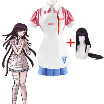 Danganronpa Mikan Tsumiki przebranie na karnawał Halloween karnawał ostateczny pielęgniarka śmieszny kostium Cafe Maid Uniform dla kobiet tanie i dobre opinie NWZSM CN (pochodzenie) Sukienki anime WOMEN Zestawy POLIESTER