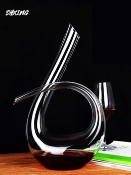 

Crystal High Grade 1500ml 6-shaped Wine Decanter Gift Box Harp Swan Decanter Creative Wine Separator