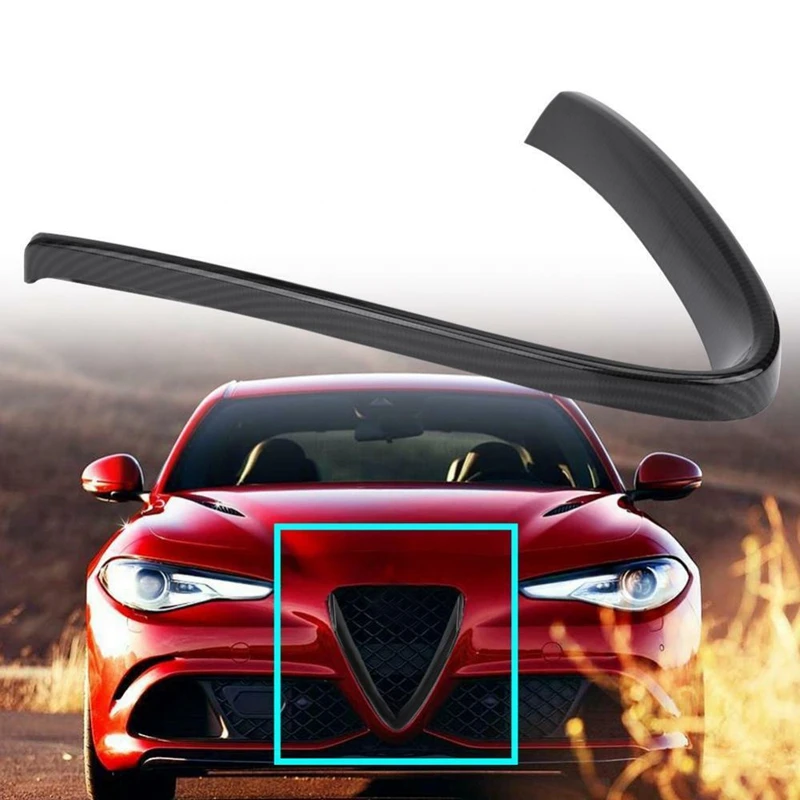 Углеродное волокно V Форма передняя решетка рамка Накладка для Alfa Romeo Giulia 2016