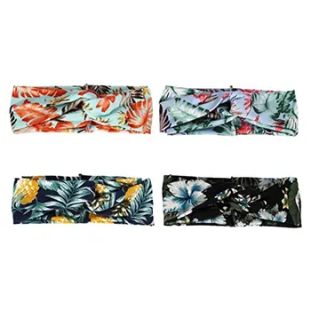 

4 Pack Women Headbands Vintage Elastic Boho Floral Style Criss Cross Head Wrap Hair Band Cute Hair Accessory