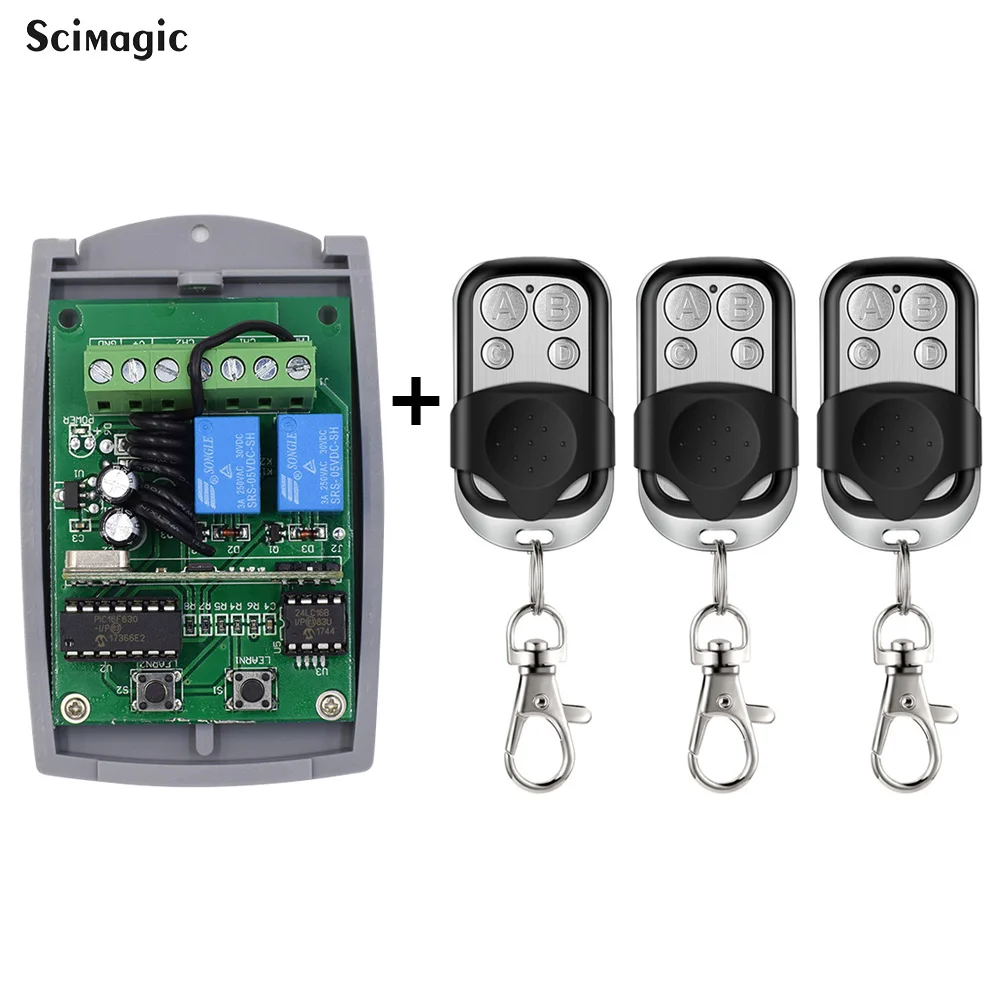 433mhz Remote Control Receiver + Transmitter Key Fob Command For