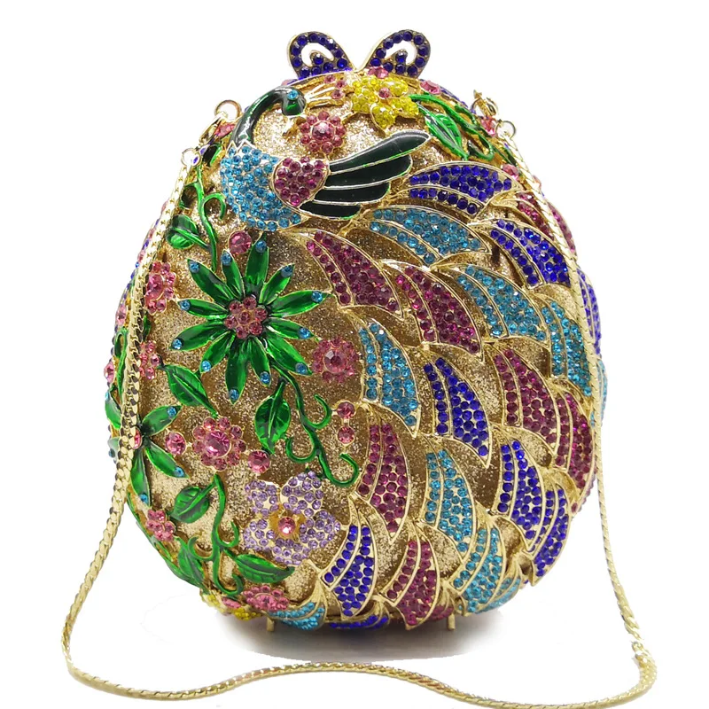 color same as pictur colorful Crystal Diamond shoulder bag Women Metal Evening Clutches Bags Wedding Minaudiere Clutch Bridal Handbags Purses wallet - Цвет: color same as pictur