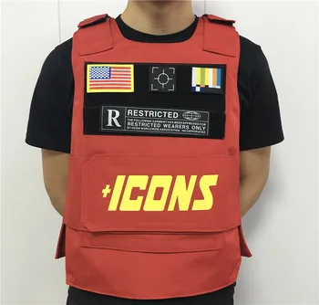 

red Rapper Hiphop MC VEST RAPPER BAR TANK TOP Fashion New Design Street Fashion ICONS Military militari Bulletproof Vest