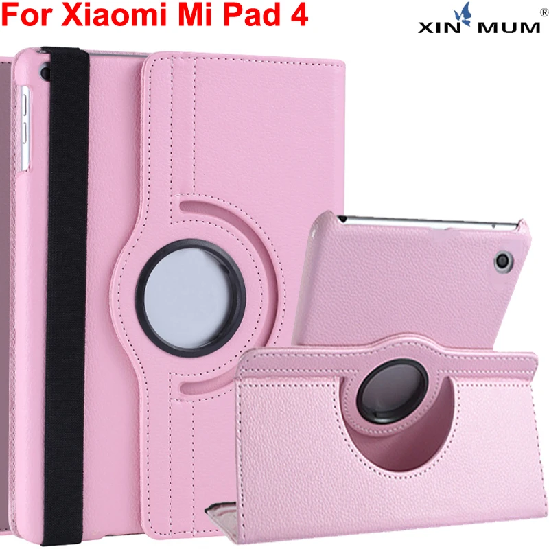 

360 Rotating Case For Xiaomi Mi Pad 4 MiPad4 Case 8 inch Business litchi Tablet PU Leather Stand Cover For mipad4 8.0' + Gift