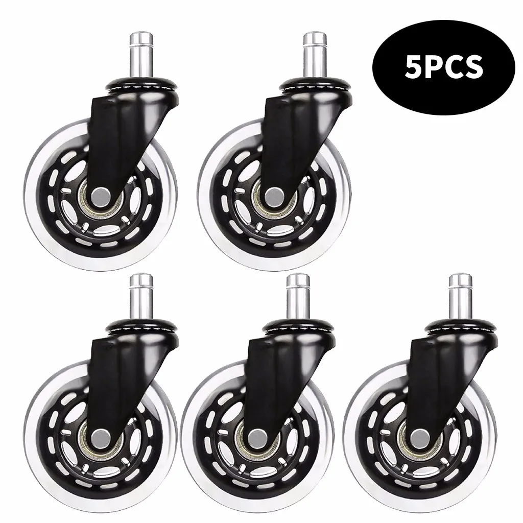 

best selling 2019 products Style Rubber Replacement Wheels Office Chair Soft Casters For Chair Mat 5PC support dropshipping