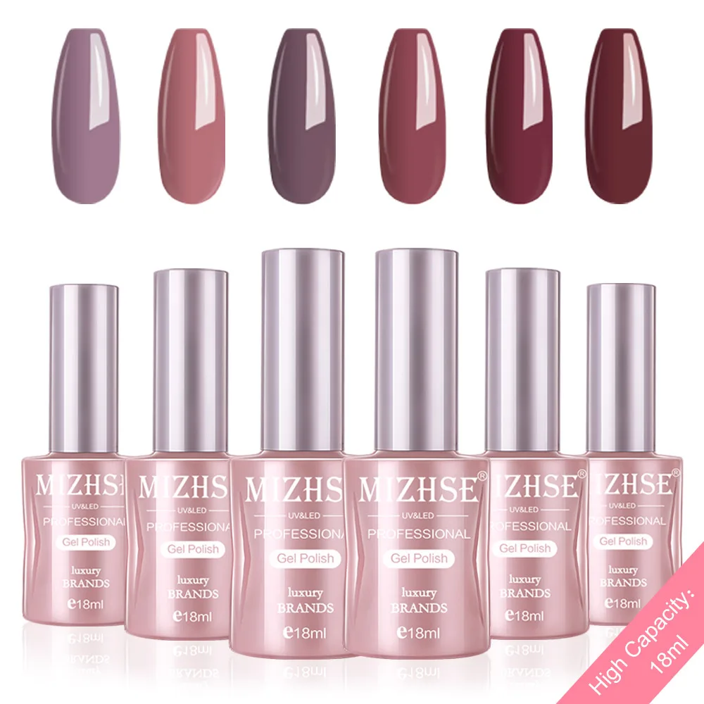P32 MIZHSE Гель-лак для ногтей Esmalte Permanente Гель-лак набор для маникюра 18 мл Высокая емкость бутылки с подарочной коробкой 6 шт. в комплекте - Цвет: P32