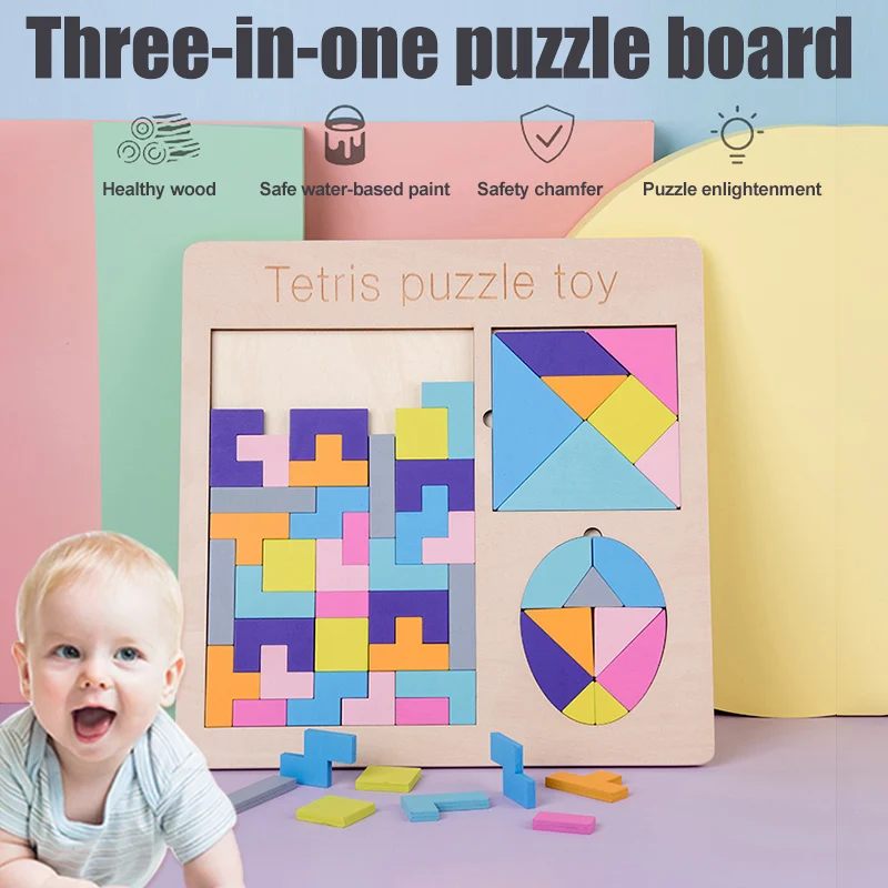 

Monsow Educational Learning Toys Wooden Toys Building Block Puzzle Disassembly Baby Puzzle for Children Gift YJS