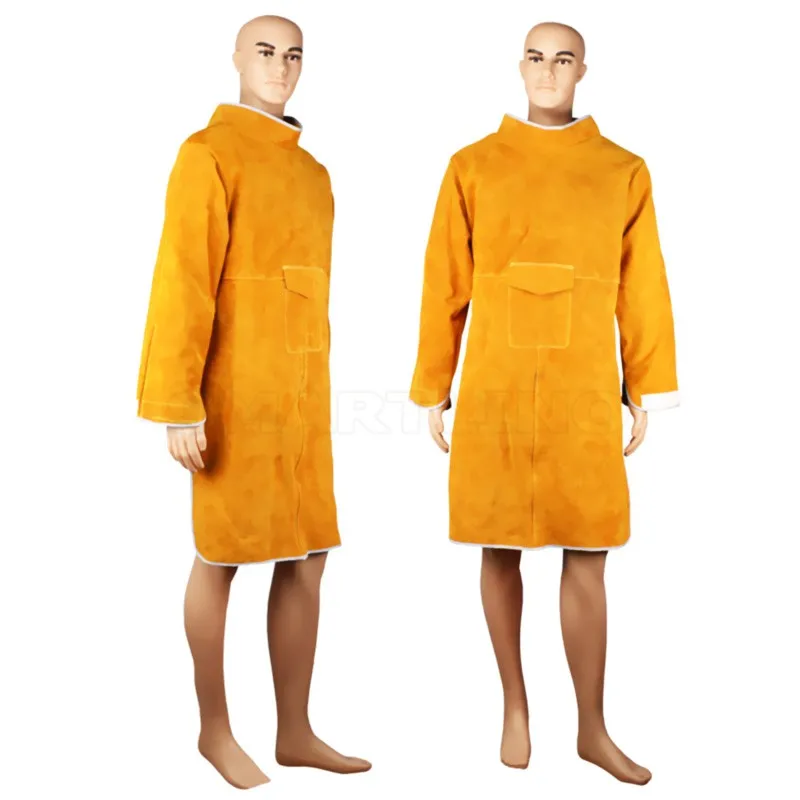 Cow Split Leather Welding Protective Clothing Apparel Welder Safety Jacket Durability Heat and Fire Resistant Safety Clothing welding protective gear