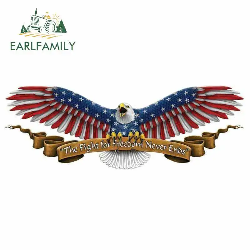 

EARLFAMILY 13cm x 13cm Eagle Funny Car Stickers RV VAN 3D DIY Fine Decal Bumper Trunk Truck Graphics Waterproof Car Accessories