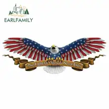 EARLFAMILY 13cm x 13cm Eagle Funny Car Stickers RV VAN 3D DIY Fine Decal Bumper Trunk Truck Graphics Waterproof Car Accessories