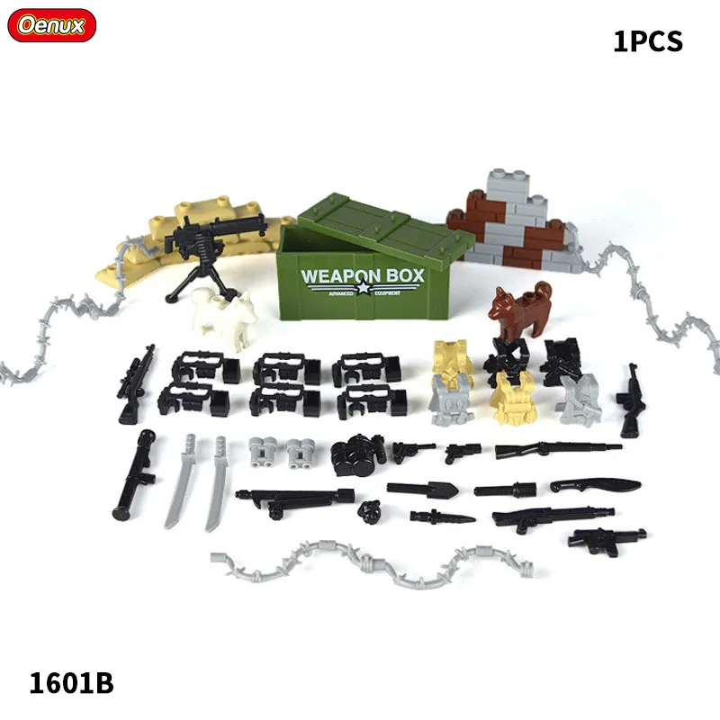 Oenux мини спецназ камуфляж солдаты рисунок военного Moc строительные блоки кирпич Совместимость с игрушка конструктор для детей - Цвет: Weapon Set 3