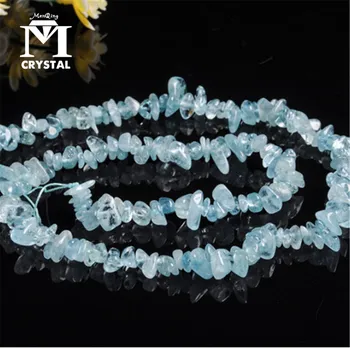 

natural Aquamarines Chips Beads Strand Natural Aquamarines Stone Beads DIY Beads For Bracelet Making Free Shipping