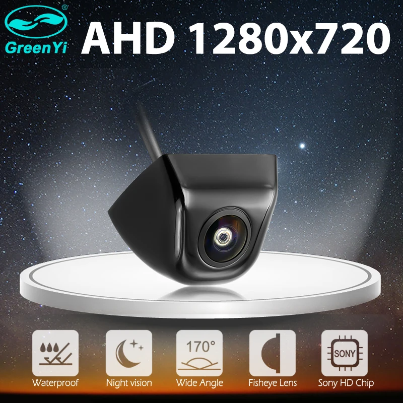 GreenYi HD AHD 1920*1080P 170 градусов объектив «рыбий глаз» звездный свет ночное видение Автомобильная камера заднего вида автомобильная универсальна...