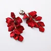 2022 hot fashion exaggerated earrings personality red rose petals long earrings beach party holiday earrings for women ► Photo 2/6