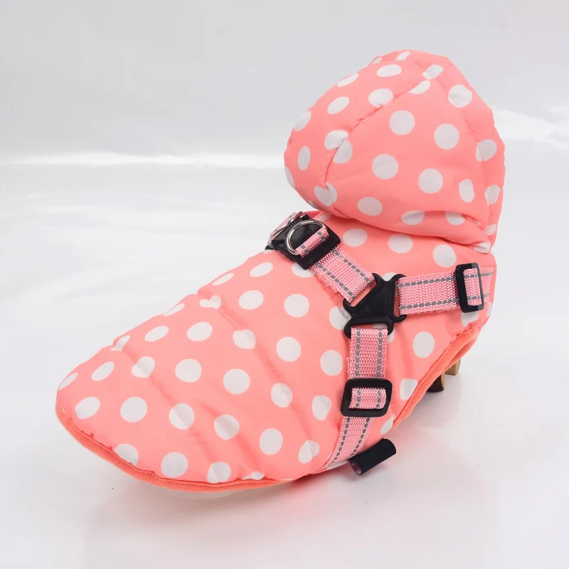 

2 In 1 Pet Dog Autumn Winter Skiing Costume Sleeveless Cotton Padded Vest With Durable Chest Strap Harness NEW