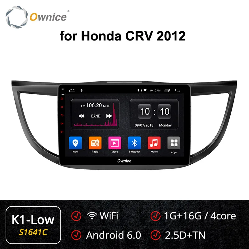 Ownice K3 K5 K6 10," 2Din Android 9,0 Octa 8 ядерный для HONDA CRV 2012 2013 автомобильный Радио DVD gps DSP 4G LTE SPDIF - Цвет: S1641 K1-Low