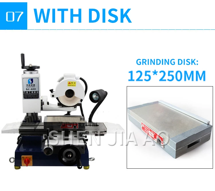 Yellow 1PC SJ-600 Turning Tool Milling Cutter Grinding Machine Desktop Turning Grinding Tool Machine 110/220/380V Turning Grinder - Color: Yellow