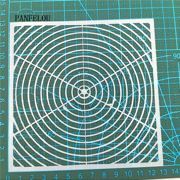 

13*13cm circle network scrapbook stencils spray plastic mold shield DIY cake hollow Embellishment printing lace ruler valentine