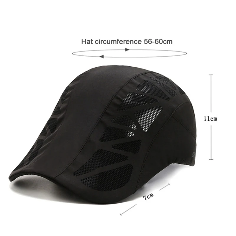 Casual Beret Hat Flat Cap Gatsby Hat Adjustable Breathable Boina Mesh Fashion Caps men