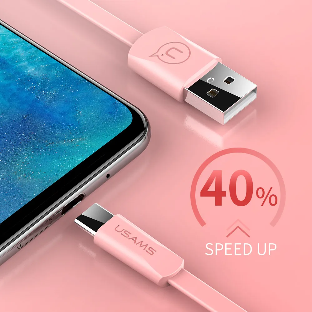 USB C кабель для samsung S8, USAMS usb type c кабель для samsung Note 9 8 S9 Xiaomi 8 USB кабель 2A зарядный кабель для мобильного телефона 2 м 1 м