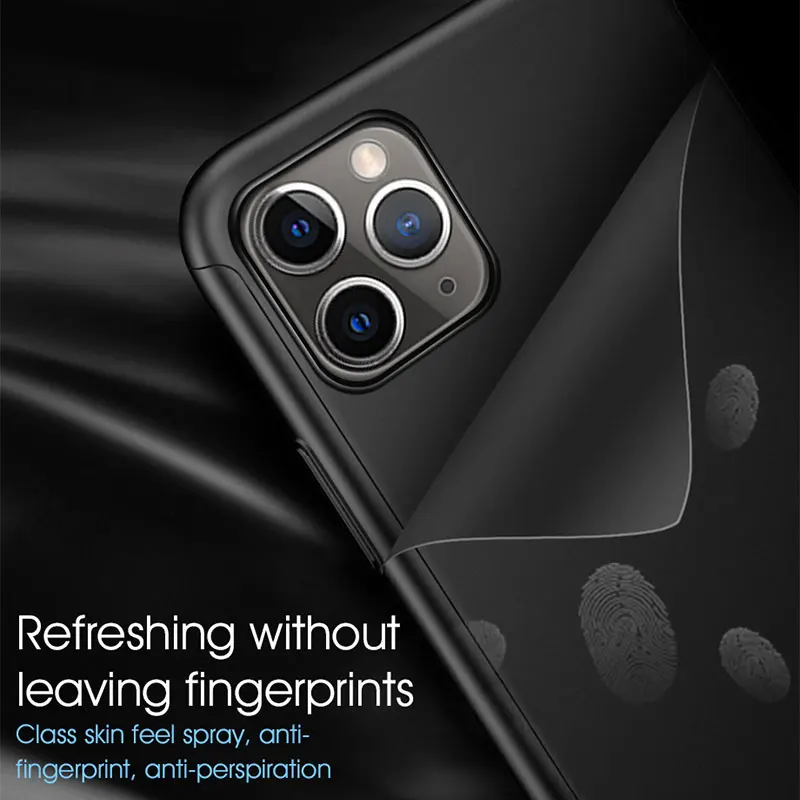 360 Full Cover Phone Case For iPhone 11 Pro X XS MAX XR 7 6 6s 8 Plus 5s SE Protective Back Cover For iphone 11 Case With Glass