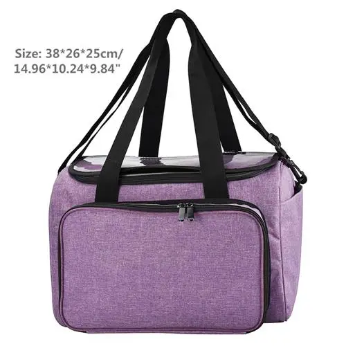 Вязальные крючки нить и пряжа для хранения сумка органайзер DIY держатель шерсть для вязания крючком, крючки, станок и Вязание иглы швейный набор «сделай сам», сумка для хранения - Цвет: Purple 38x26x25cm