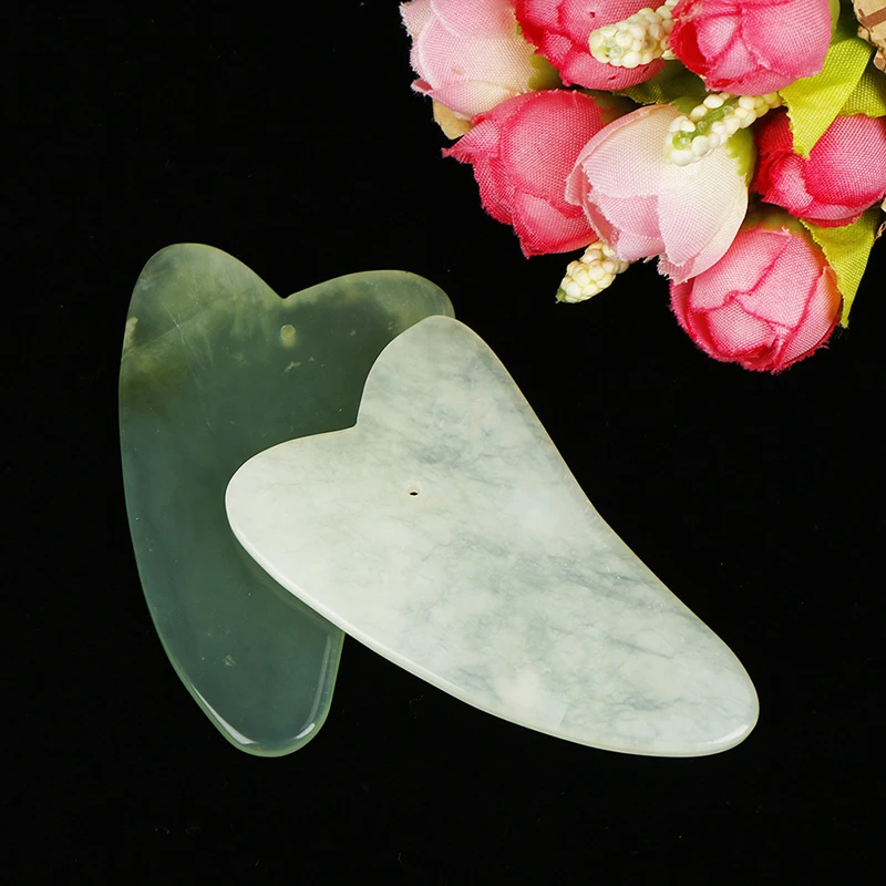 Quartz Jade Guasha Board Natural Stone Scraper Chinese Gua Sha Tools Neck Body Acupuncture Spa Acupuncture Scraper Therapy natural rose quartz gouache scraper gua sha tools face massager crystal stone jade roller gua sha board facial spa acupuncture