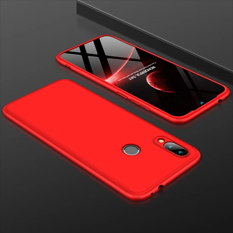 H2bb48e83f4f94e3c8bf1fb3abb0054bfh 3-in-1 Plastic Hard 360 Tempered Glass + Case for Xiaomi Redmi Note 7 Anti-Shock Back Cover Case for Xiaomi Redmi Note 7 Pro 7A
