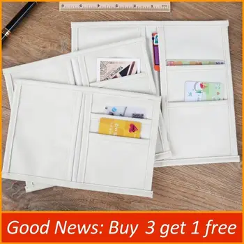 

Genuine Leather Notebook Dairy Fabric Refill Case Pouch Storage for Name ID Card Invoice Oxford Bag Pocket