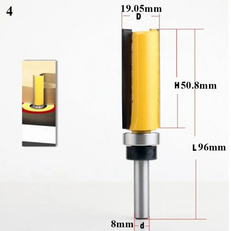 Shank Flush Trim Router Bit Pattern Bit Wood Milling Cutter Carpenter Straight End Mill Trimmer Cleaning Flush Trim Tenon Cutter central machinery band saw Woodworking Machinery