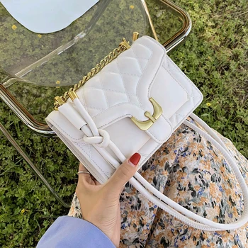

High quality PU Leather Mini Crossbody Bags For Women 2020 Summer Solid Color Chain Travel Luxury Shoulder Handbags