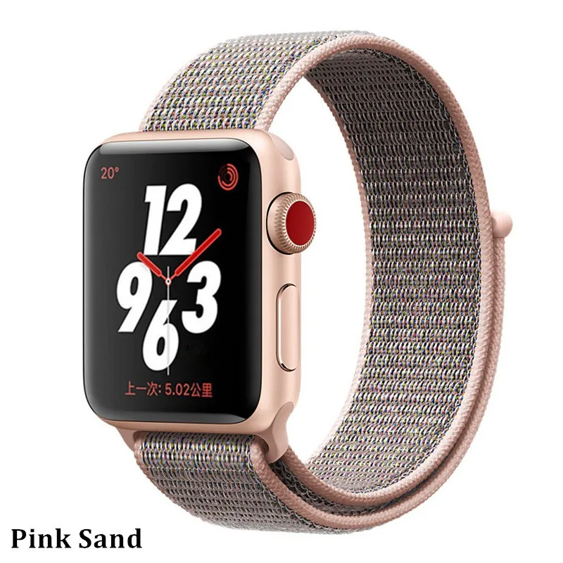 Pink Sand Спортивная петля для Apple watch ремешок Apple watch 4 группа 44 мм 40 м iWatch ремешок 42 мм 38 мм нейлоновый браслет ремешок для часов серии 3 2 1 44 - Цвет ремешка: Pink Sand