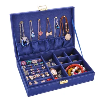 

2019 New Pattern Linen Material Upscale Jewelry Casket / Storage Box /Earrings / Ring box Fashion Design 5 color Best Selling