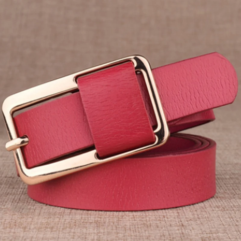 Женский ремень квадратный большой золотой пряжкой Тонкий винтажный PU кожаный ремни для женщин женское платье джинсы тонкий поясной ремень Пояс