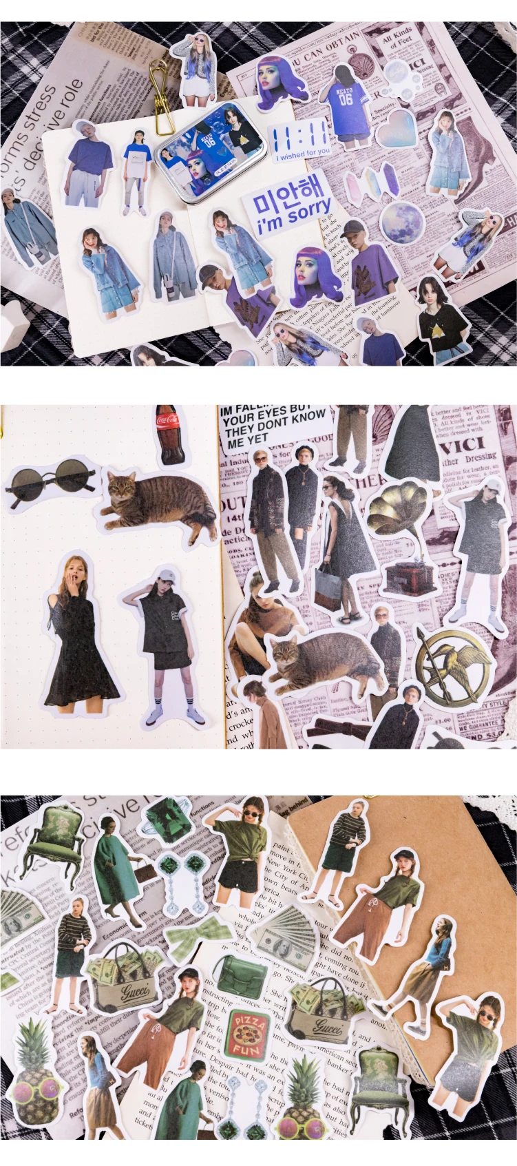45 X винтажная наклейка для девочек s ежедневный скрапбук бумага деко девушка мода стационарная наклейка Скрапбукинг пуля журнал наклейка этикетка