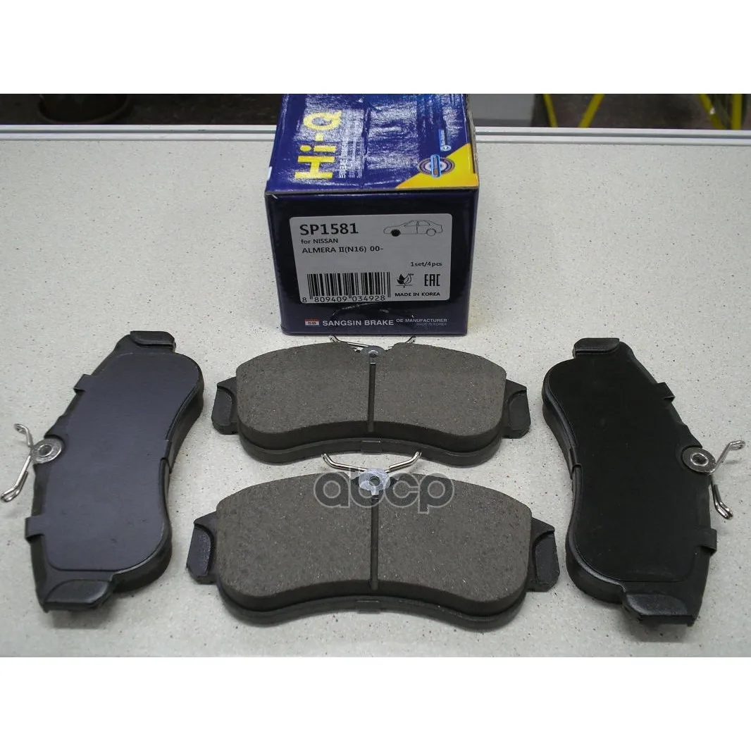 Колодки Тормозные Nissan Almera 00/Primera 9303 Передние Sangsin Brake Sp1581 Sangsin brake арт. SP1581