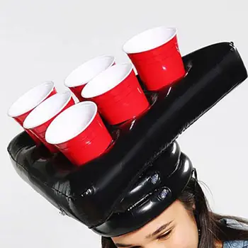 

Inflatable Beer Pong Hats Hat Rings Game Fun Lawn Game Toys Throwing Ring Adult Kids Ferrule Tools Christmas Halloween Prop Q1FF