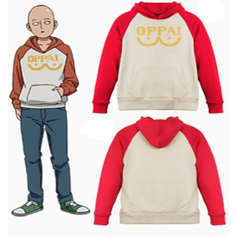 Мужской костюм для косплея Сайтама с 3D принтом Аниме ONE PUNCH толстовка капюшоном на
