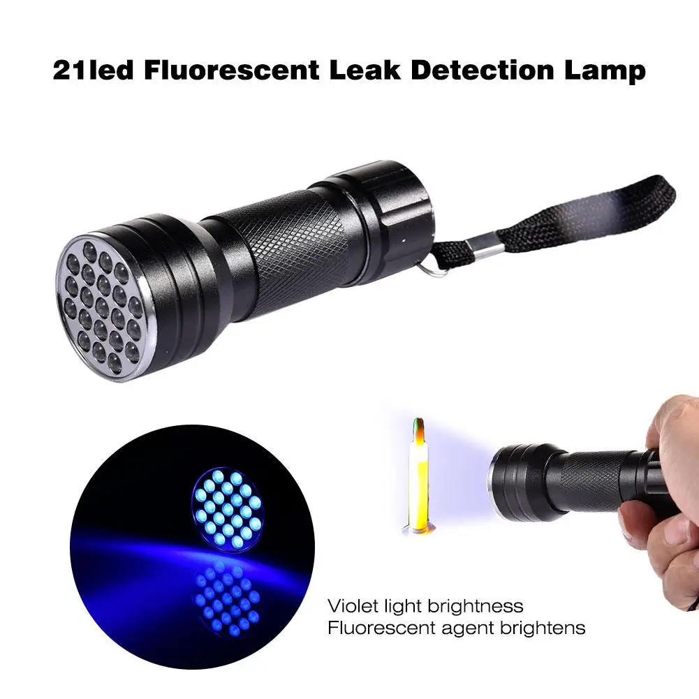 Leak Detector Kit Durable Multifunctional Automotive Air Conditioning Repair Tools LED UV Flashlight Protective Glasses Set