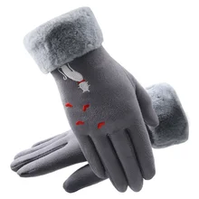 Новинка, зимние, для верховой езды, вечерние, ветрозащитные, холодные, теплые, классические, плюс бархат, замша, любовь, кошка, женские перчатки