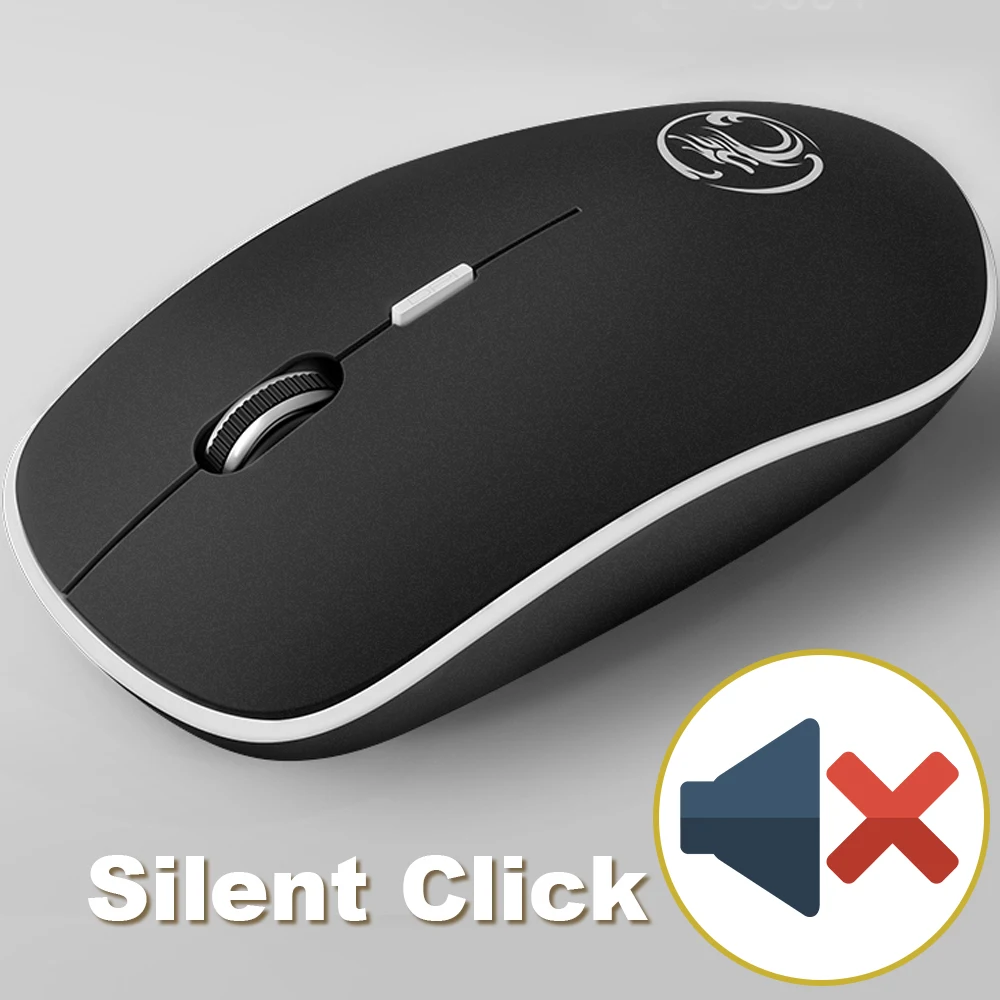Silent Click Black IMice, беспроводная мышь, бесшумная компьютерная мышь, 2,4 ГГц, 1600 dpi, эргономичная, Mause, бесшумная USB мышь для ПК, бесшумная беспроводная мышь для ноутбука - Цвет: Silent Click Black