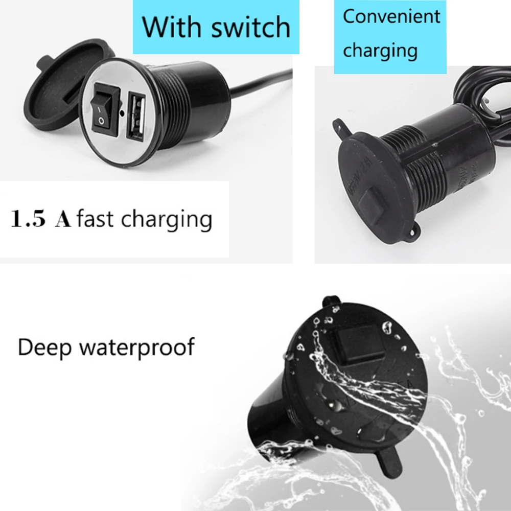 DC 12 V 24 зарядных порта USB для автомобиля Зарядное устройство мотоцикл с