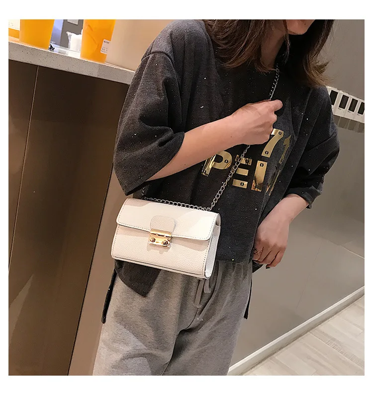 

JIULIN 2019 new Korean version of single shoulder oblique satchel 100 lap chain small square bag fashion simple bag
