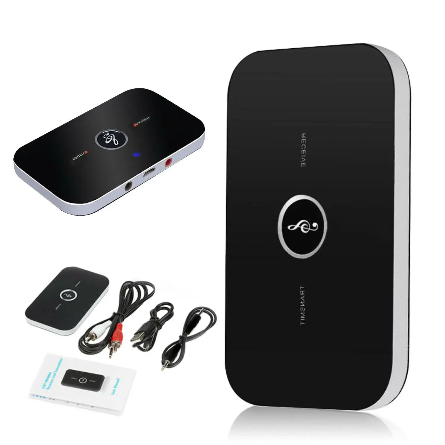 2 IN 1 Transmitter Bluetooth Receiver Wireless Audio Adapter For PC TV Headphone MP3 Car RCA 3 5MM 3 5 AUX Jack Adapters